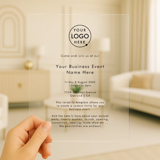 Corporate Event | Minimalistisches Berufliches Ges Acryleinladungen