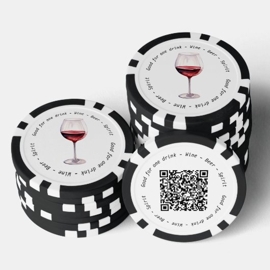 Corporate Event QR Code Red Wine Drink Gutschein Pokerchips (Stapel)