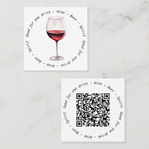 Corporate Event QR Code Red Wine Drink Gutschein Quadratische Visitenkarte