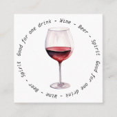 Corporate Event QR Code Red Wine Drink Gutschein Quadratische Visitenkarte (Vorderseite)