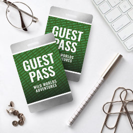 Corporate Forest Green & Steel Guest Pass Ausweis