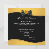 Corporate Formal Party Schwarze Krawatte Gelb Einladung (Rückseite)