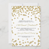 Corporate Fundraiser Dinner Gold Confetti Black Einladung (Vorderseite)