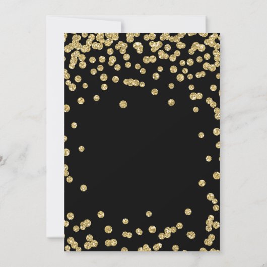 Corporate Fundraiser Dinner Gold Confetti Black Einladung (Rückseite)