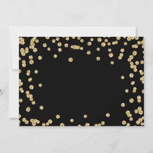 Corporate Fundraiser Dinner Gold Confetti Black Einladung (Rückseite)