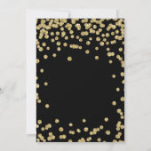 Corporate Fundraiser Dinner Gold Confetti Black Einladung (Rückseite)