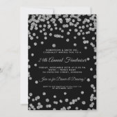 Corporate Fundraiser Dinner Silver Confetti Black Einladung (Vorderseite)