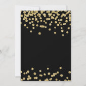 Corporate Fundraiser Gold Glitter Confetti Black Einladung (Rückseite)