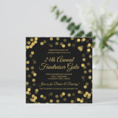 Corporate Fundraiser Gold Glitzer Dots Black (Stehend Vorderseite)