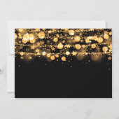 Corporate Fundraiser Gold Sparkling String Lights Einladung (Rückseite)