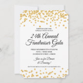 Corporate Fundraiser Party Gold Glitzer Confetti Einladung (Vorderseite)