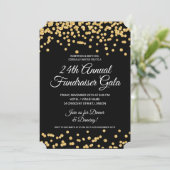 Corporate Fundraiser Party Gold Glitzer Confetti Einladung (Stehend Vorderseite)