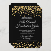 Corporate Fundraiser Party Gold Glitzer Confetti Einladung (Vorne/Hinten)