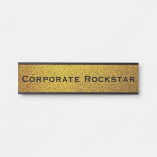 Corporate Funny Black & Gold Office Türzeichen Türschild