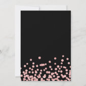 Corporate Gala Rose Gold Schwarzer Glitzer Confett Einladung (Rückseite)