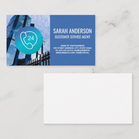 Corporate Gebäude | Rufnummernanzeige Visitenkarte (Vorne/Hinten)
