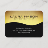 Corporate Gold Black mit Monogramm Visitenkarte (Rückseite)