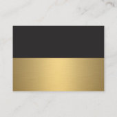 Corporate Gold Black mit Monogramm Visitenkarte (Rückseite)
