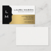 Corporate Gold Black mit Monogramm Visitenkarte (Vorne/Hinten)