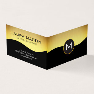 Corporate Gold Black mit Monogramm Visitenkarten