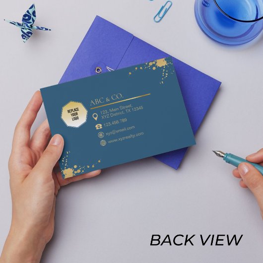 Corporate Gold & Blau, Foto in benutzerdefinierter Visitenkarte