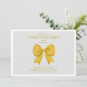 Corporate Gold Bow Weihnachtsfeier Einladung (Stehend Vorderseite)
