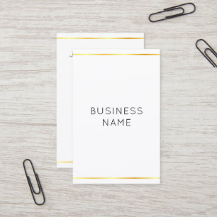 Corporate Gold gestreift Weiß Moderne Elegant Visitenkarte