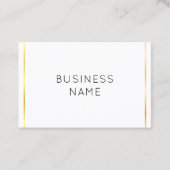 Corporate Gold gestreift Weiß Moderne Elegant Visitenkarte (Vorderseite)