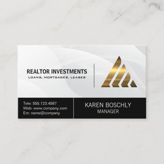 Corporate Gold Metallic-Logo | Kommerzielle Finanz Visitenkarte (Vorderseite)