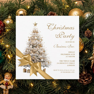 Corporate Gold Weihnachtsbaum & Bow Holiday Party Einladung