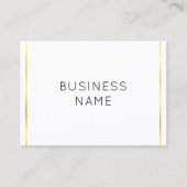 Corporate Gold White Moderne Elegante Minimalistis Visitenkarte (Vorderseite)
