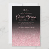 Corporate Grand Opening Rose Gold Glitzer Black  Einladung (Vorderseite)
