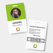 Corporate Green Custom Employee-ID Ausweis (Vorder- & Rückseite)