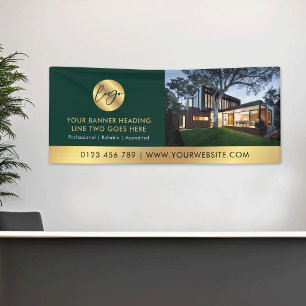 Corporate Green & Gold Logos Werbung Business Foto Banner