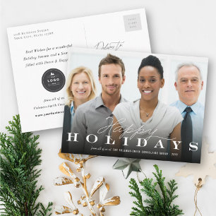 Corporate Happy Holidays Ihr Business-Logo-Foto Feiertagspostkarte
