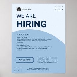 Corporate Hiring Job Vacancy Custom Business Logo Poster