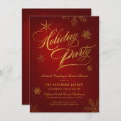 Corporate Holiday Party Elegante Einladung (Vorne/Hinten)