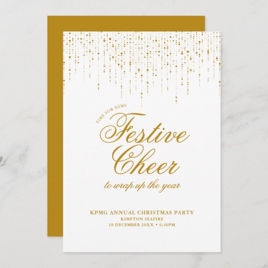 Corporate Holiday Party Festivals Chefkoch White G Einladung (Vorne/Hinten)