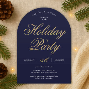 Corporate Holiday Party Navy & Gold Business Arch Einladung