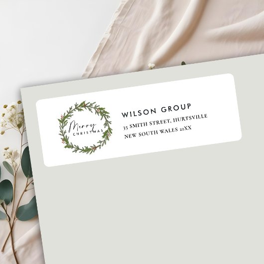 CORPORATE HOLLY BERRY WREATH CHRISTMAS-ADRESSE