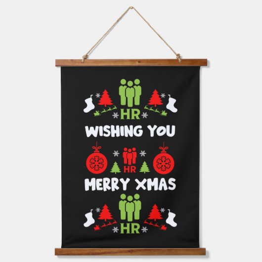 Corporate HR Weihnachtsgeschenke Wandteppich Mit Holzrahmen (Vorderseite)