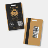 Corporate ID-Abzeichen mit Foto- und QR-Code Ausweis (Vorder- & Rückseite)
