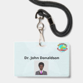 Corporate Id und Name Abzeichen Ausweis (Rückseite mit Schlüsselband)