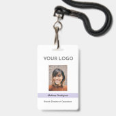Corporate Lilac Employee Foto ID Ausweis (Vorderseite mit Lanyard)