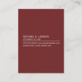 Corporate / Line Accent (Deep Red) Visitenkarte (Rückseite)