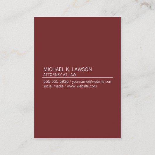 Corporate / Line Accent (Deep Red) Visitenkarte (Rückseite)