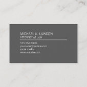 Corporate / Line Accent (grau) Visitenkarte (Rückseite)