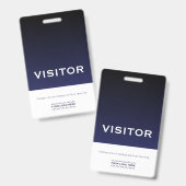 Corporate Logo Besucher Abzeichen Navy Blue Ausweis (Vorder- & Rückseite)