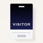 Corporate Logo Besucher Abzeichen Navy Blue Ausweis (Rückseite)