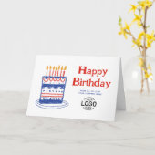 Corporate Logo Fun Simple Cake Business Birthday Karte (Gelbe Blume)